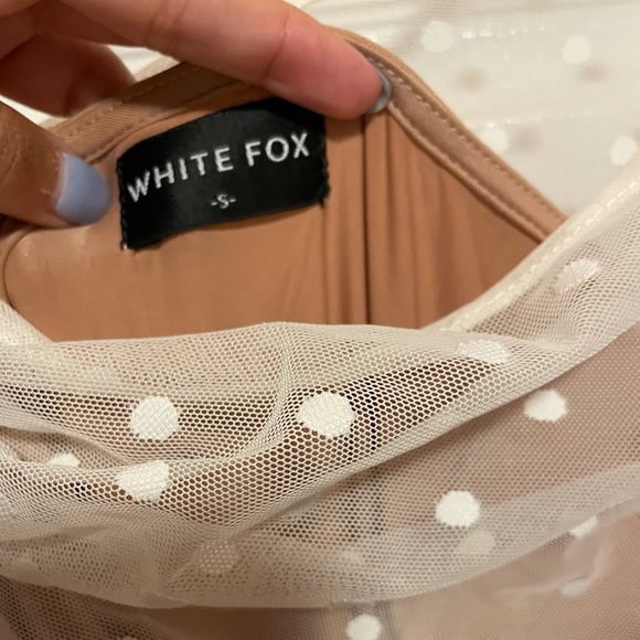 One shoulder white fox dress - Picture 6 of 6